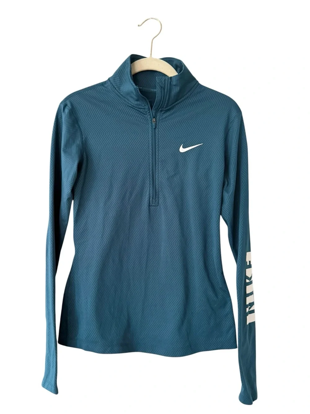 Nike Women's Teal Blue Half-Zip Athletic Pullover Size M Activewear Running